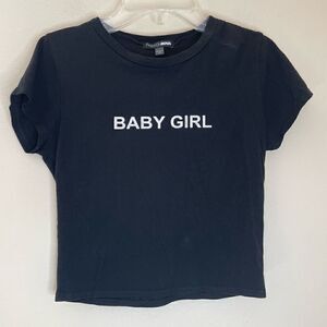 FashionNova|BabyGirL|Crop Top|Small| Cotton| Tee 